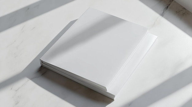 Photo blank book cover mockup with shadow