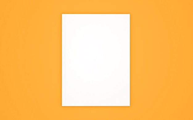 Blank book cover on yellow