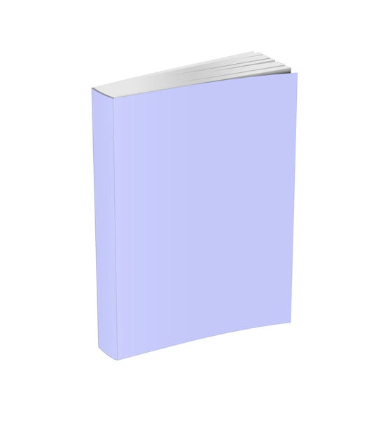 Blank book with white cover on white background