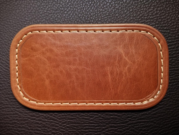 Blank brown leatherette label