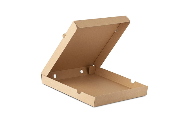 Blank brown open cardboard Pizza paper box