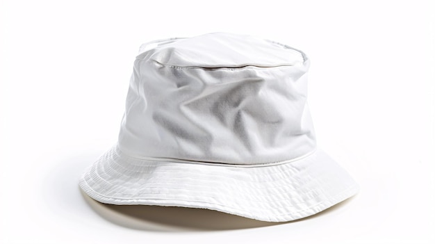 A blank bucket hat on a white background