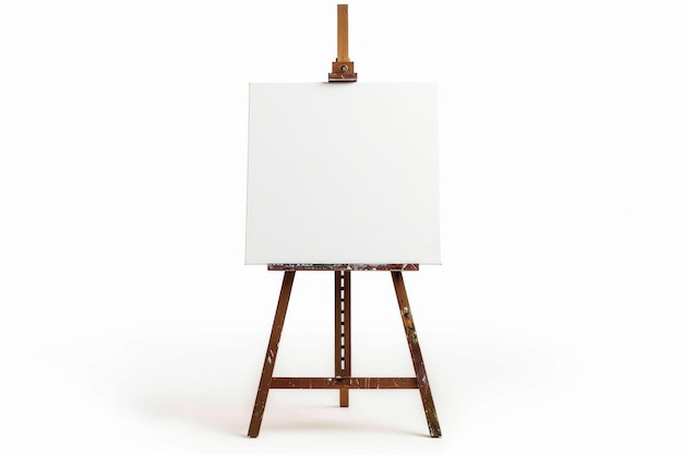 A blank canvas awaits inspiration in a sunlit artist39s studio ready for creative expression