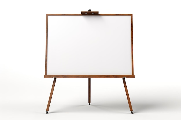 A Blank Canvas Awaits On Wooden Easel on a Clear PNG or White Background