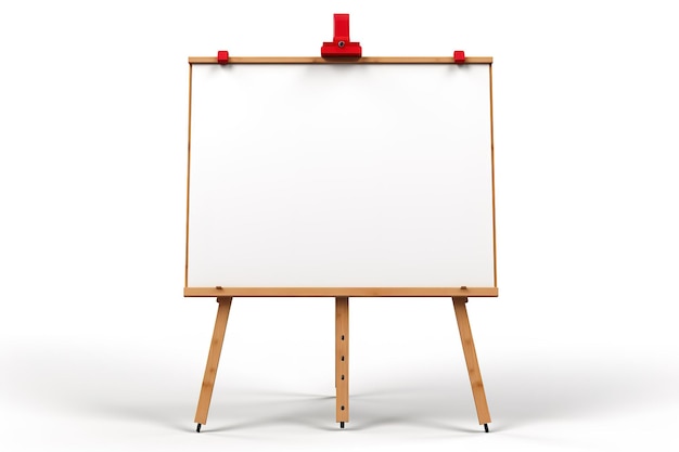 A Blank Canvas Awaits on a Wooden Easel Ready for Artistic Inspiration on a Clear PNG or White Background