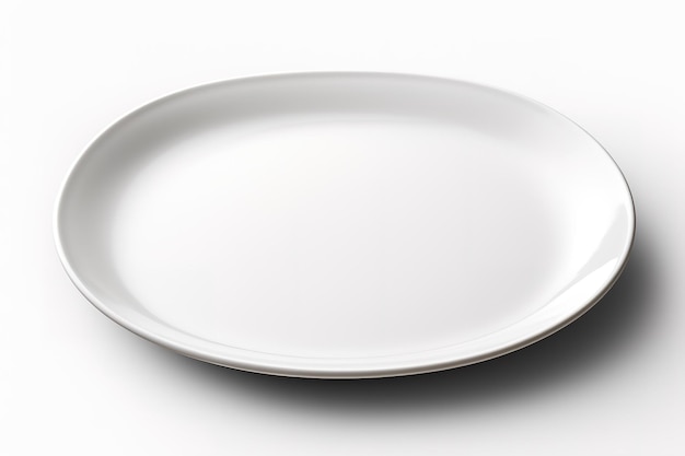 A Blank Canvas for Culinary Creations A Pristine White Oval Plate on a Clear PNG or White Background