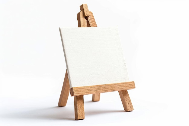 A blank canvas poised on a wooden easel to inspire creativity and artistic exploration in a serene workspace environment