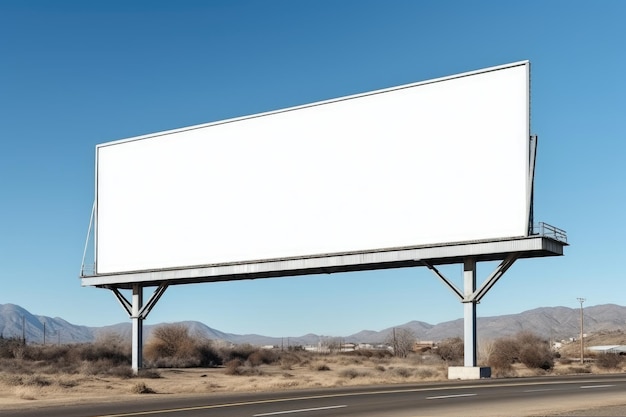 Blank Canvas White Empty Billboard Mockup on White Background