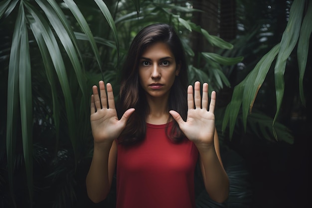 Blank Canvas Woman Displaying an Empty Palm