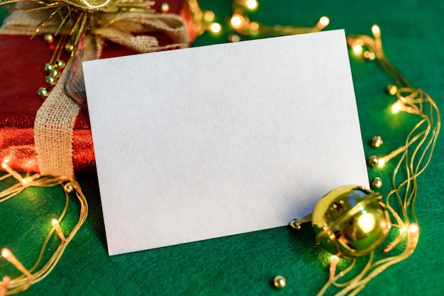 Blank card with Christmas decorations