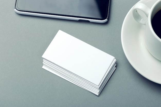 Blank card with coffee cup with space