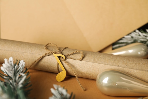 Blank Christmas letter with New Year decoration