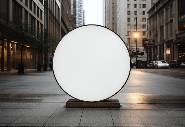 Blank Circular Street Sign Mockup Urban Branding at its Best Created with Generative AI