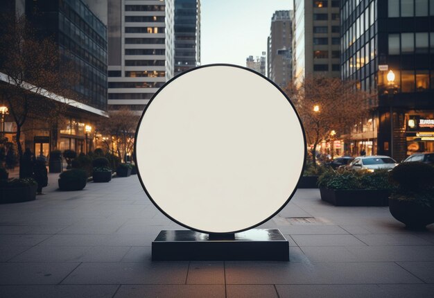 Blank Circular Street Sign Mockup Urban Branding at its Best Created with Generative AI