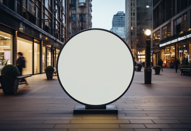 Blank Circular Street Sign Mockup Urban Branding at its Best Created with Generative AI