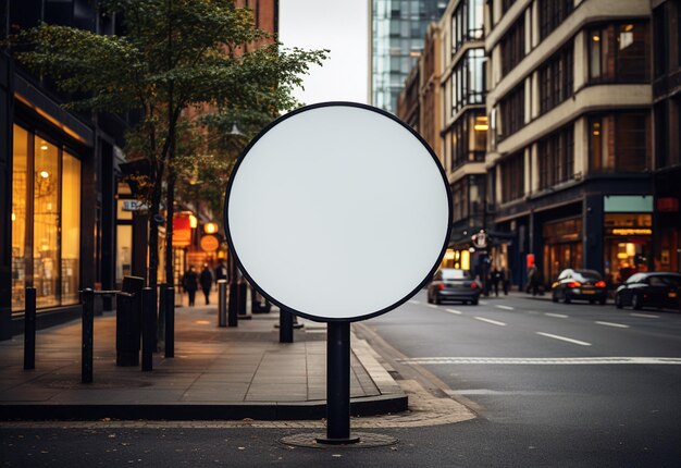 Blank Circular Street Sign Mockup Urban Branding at its Best Created with Generative AI