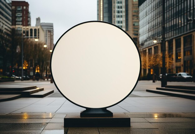 Blank Circular Street Sign Mockup Urban Branding at its Best Created with Generative AI