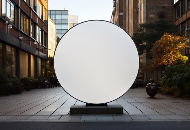 Blank Circular Street Sign Mockup Urban Branding at its Best Created with Generative AI