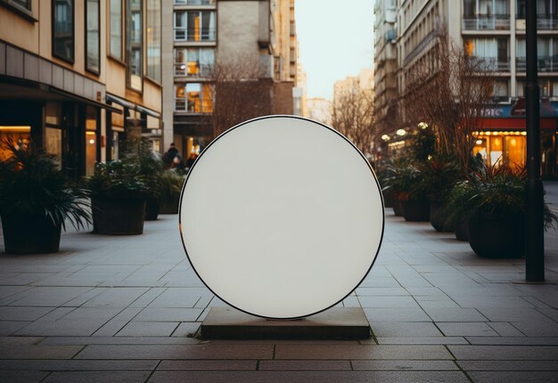 Blank Circular Street Sign Mockup Urban Branding at its Best Created with Generative AI