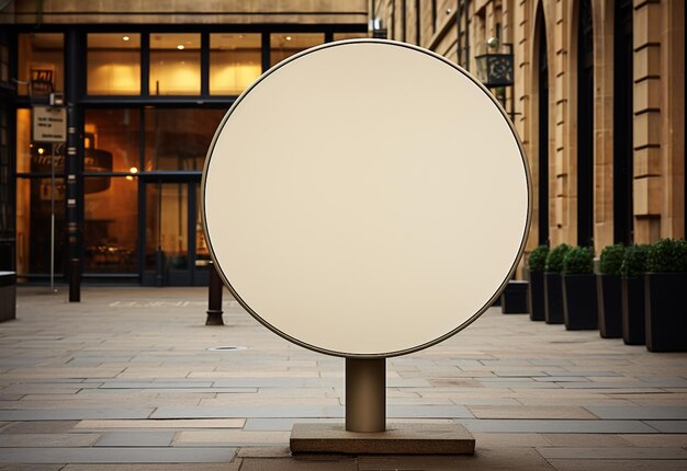 Blank Circular Street Sign Mockup Urban Branding at its Best Created with Generative AI