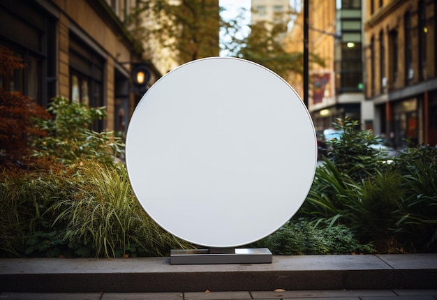 Blank Circular Street Sign Mockup Urban Branding at its Best Created with Generative AI