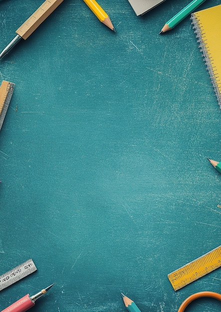 Blank Clipboard Surrounded by Stationery