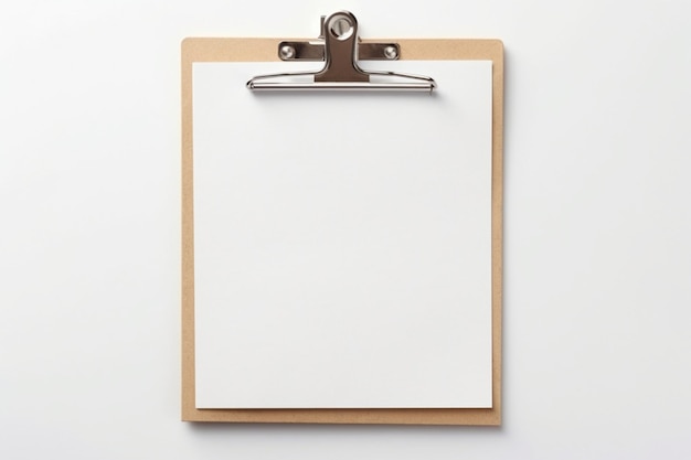 Blank Clipboard on white Background Generative Ai