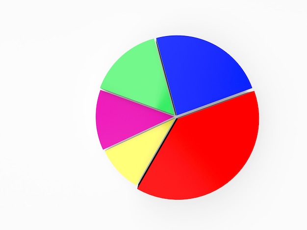 Blank colorful pie chart, top view