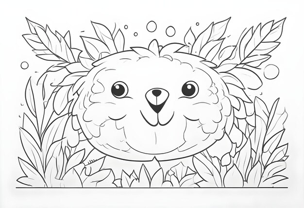 Photo blank coloring page with simple outline for kids vector illustration on white background easy det