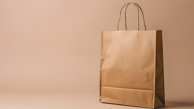 Blank craft bag with recycled paper handles AI Generated