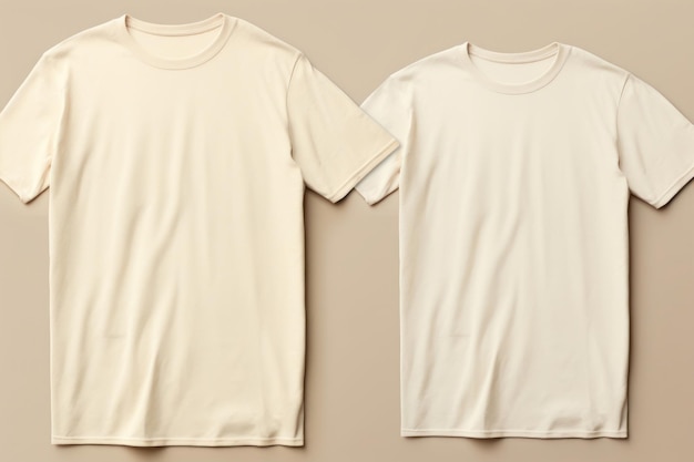 Blank cream tshirt mockup clothing apparel undershirt