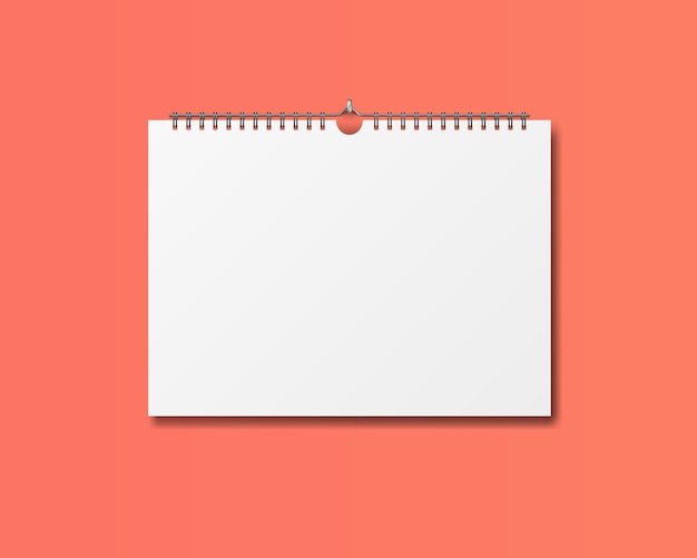 Blank design calendar template on color