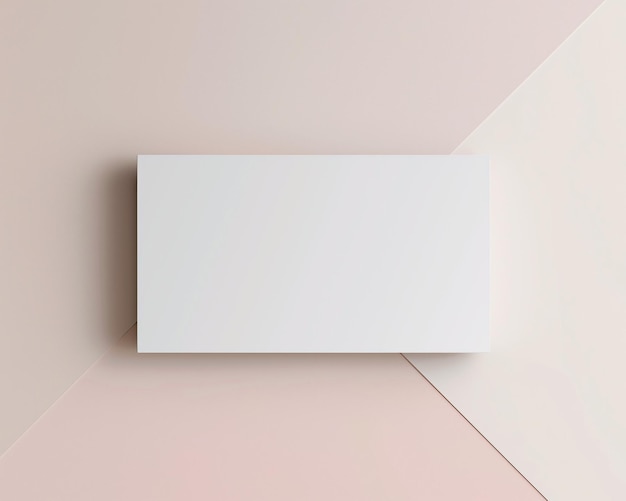 Photo blank empty card with pastel colors background and subtle shadows