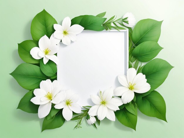 Blank flower frame For Text and Photo with Flower Surrounding