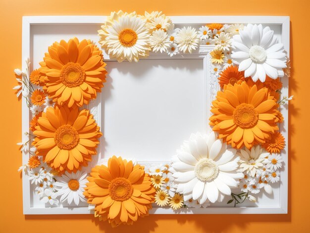 Blank flower frame For Text and Photo with Flower Surrounding