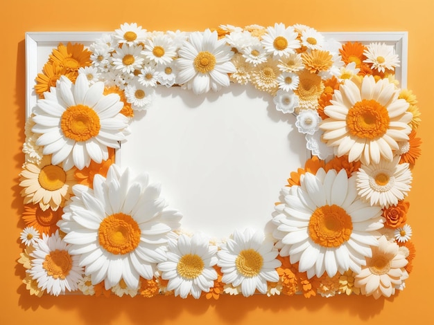 Blank flower frame For Text and Photo with Flower Surrounding