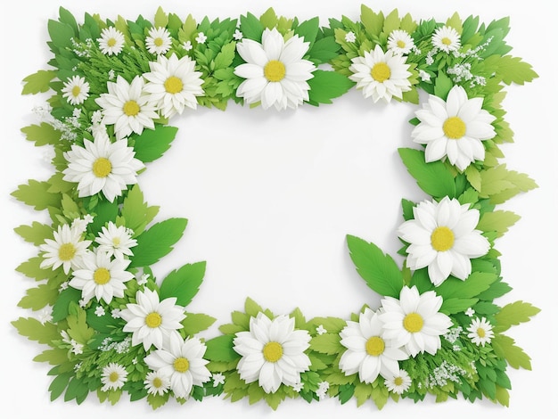 Blank flower frame For Text and Photo with Flower Surrounding