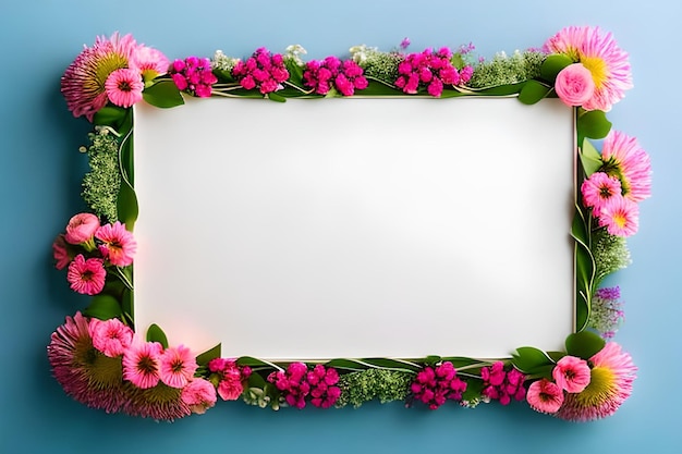 Blank Frame For Text with Flower Surrounding