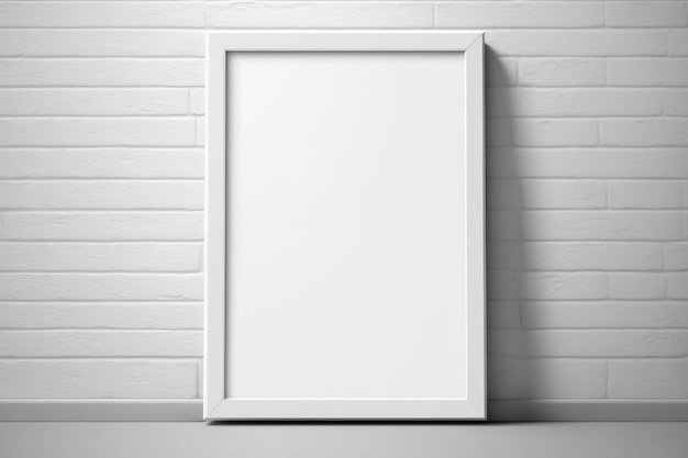 Blank frame on a wall with natural light