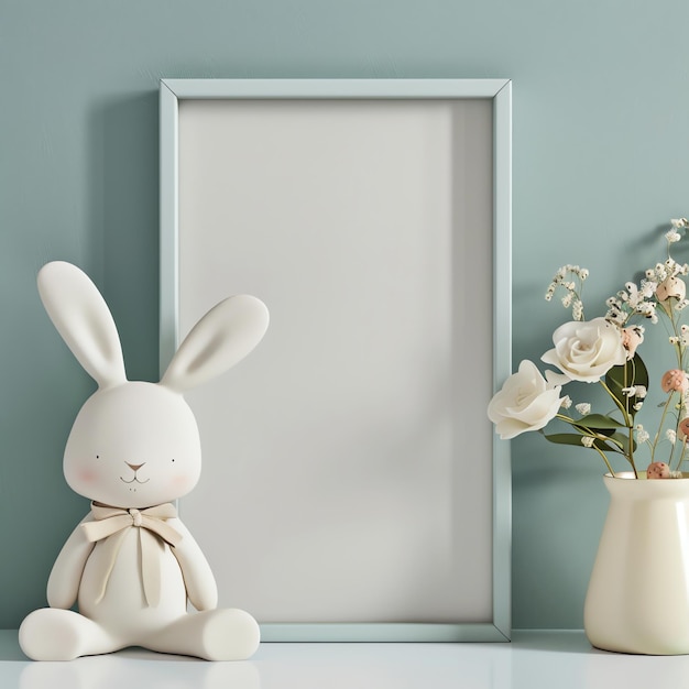 blank frame with Teal nursery room