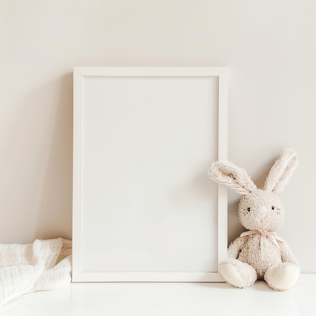 blank frame with White nursery room