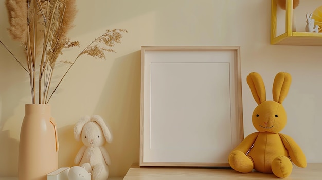 blank frame with Yellow nursery room