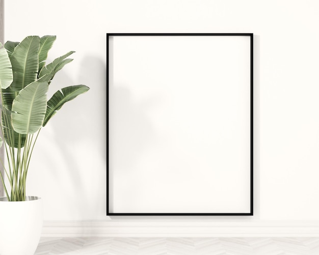 Blank frames mockups on white background