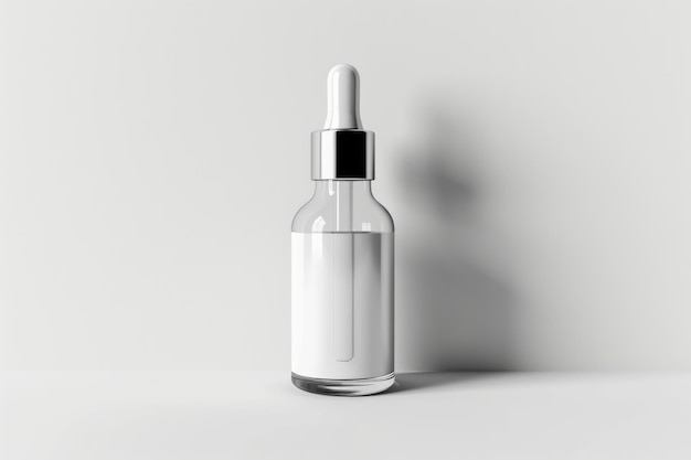 Photo blank glass bottle mock up for cosmetic serum