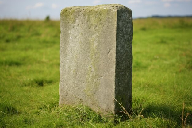 Photo blank gravestone field gravestone grassland