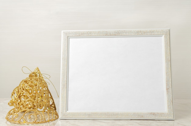 Blank greeting card with frame for christmas with decoration