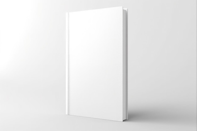 Photo blank hardcover book mockup floating on white background isolated catalog or magazine booklet with