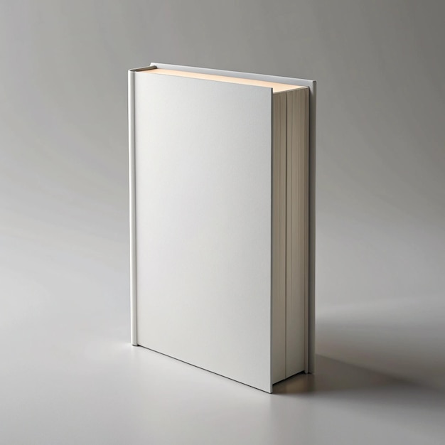 Blank Hardcover Book Mockup on Minimalist Surface