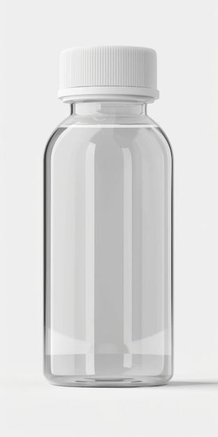 Blank label supplement bottle on white background