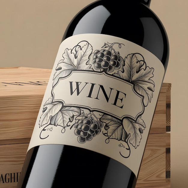 Blank label wine bottle beverage packaging and branding